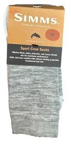 Simms Fishing Products Sport Crew Sock Med Fishing Boating Everyday Socks NEW! - Picture 1 of 11
