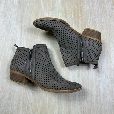 Lucky Brand Basel Almond Toe Block Heel Leather Shootie Ankle Bootie Size 8 1/2 - Image 1 of 4