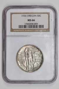 1936 OREGON TRAIL COMMEMORATIVE HALF DOLLAR NGC MS66 ORIGINAL PQ! - Picture 1 of 2