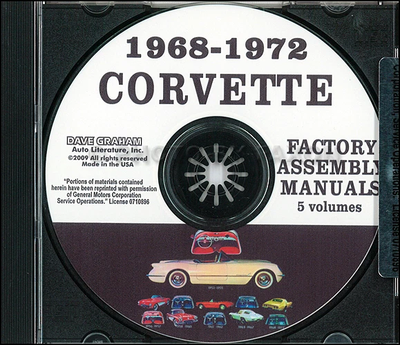 Corvette Factory Assembly Manual on CD 1968 1969 1970 1971 1972 Chevrolet Chevy - Image 1 of 1
