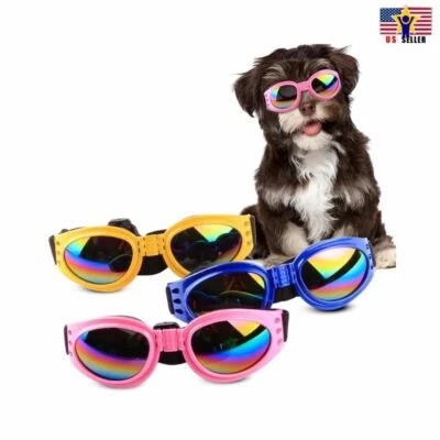 Dog Cat Goggles Eye UV Protection Fold-able Adjustable Waterproof Pet Sunglasses - Image 1 of 4