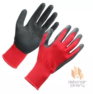 HANDSCHUHE LATEX BESCHICHTET NYLON ARBEITSHANDSCHUHE SICHERHEIT GARTENBAUER - Bild 1 von 4