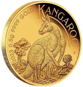 Australia 2 Dollars 2023 Gold Miniature Kangaroo Coin - Picture 1 of 3