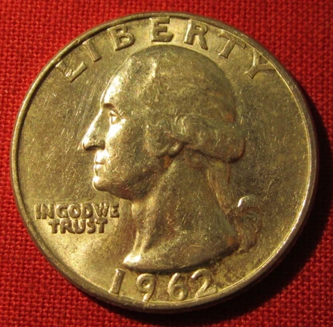 1962 D Washington Quarter- 90% Silver - Circulated - Actual Coin (2816) Cover