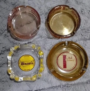 Menge 4 Vintage Hotel & Bar Glas & Logos Aschenbecher Harrah's Hiram's roter Kamin - Bild 1 von 6