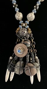 OOAK Artisan Assemblage Unisex Necklace W/ Mixed Beads And Handmade Findings 18” - Picture 1 of 5