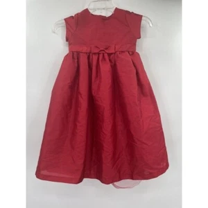 Cherokee Girl's Red Full Christmas Dress Bow Tulle Lined 5T - Picture 1 of 8