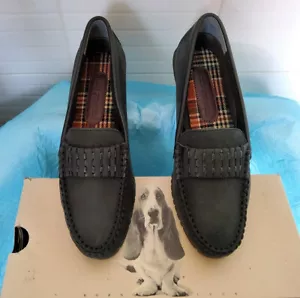 HUSH PUPPIES ~ Genuine Suede Loafers ~ 8 M ~ Black ~ New w Box - Picture 1 of 10