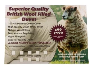 Edredón de lana SuperKing talla 550 GSM peso pesado lujo 100% algodón cubierta G174 - Imagen 1 de 7