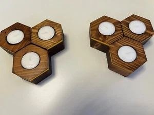 Wooden Handmade Special Candle Holders Set of 6 - Picture 1 of 4