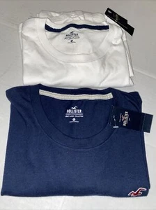 New Hollister Mens Short Sleeve T-Shirt Size XL Lot Of 2 Black Blue - Picture 1 of 7
