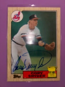 1987 Topps #192 Indians Cory Snyder Autographed Baseball Card - Picture 1 of 2