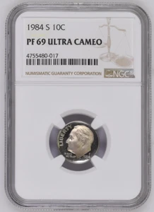  NGC PF69 ULTRA CAMEO 1984 S 10 C ROOSEVELT - Picture 1 of 2
