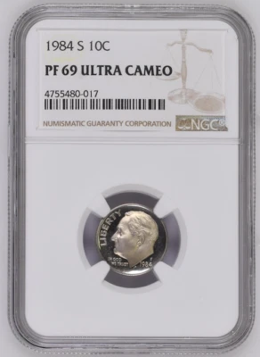  NGC PF69 ULTRA CAMEO 1984 S 10 C ROOSEVELT - Image 1 of 2