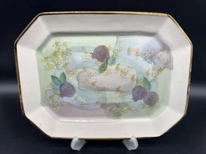 Vintage Robert Gordon Octagon Serving Sandwhich Platter PLUM FRUIT Rustic 34x26 - Picture 1 of 8