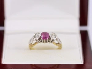 Diamant und Rubin Ring 18kt Gold Damen Größe L 750 3,7g AJ27 - Bild 1 von 4