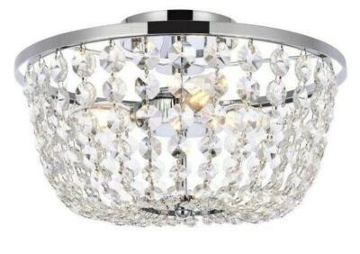 Lámpara de araña de cristal empotrada cromada comedor baño dormitorio Foto 1 de 4