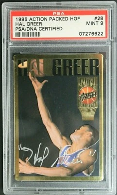 HAL GREER (d.2018) 1994 Action Packed HOF #28 Autograph Basketball Signature PSA - Image 1 of 3