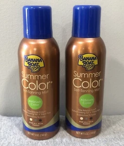 2 Banana Boat Summer Color Self-Tanning Mist 5oz Bottles All Skin Tones - Picture 1 of 11