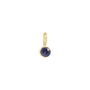 Conjunto de bisel zafiro azul dije oro amarillo 14k joyería minimalista regalo para esposa - Imagen 1 de 4