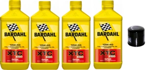 4 LITRI OLIO MOTO BARDAHL XTC C60 10W40 + FILTRO HIFLO HF204 HONDA YAMAHA KAWASA - Picture 1 of 1