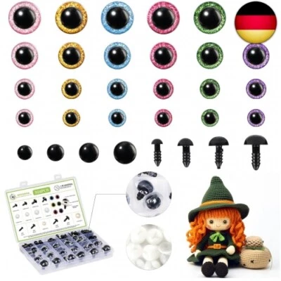 MUCUNNIA 324 Stück Sicherheitsaugen für Amigurumi, 6?24 mm, große Gl