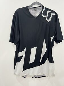 Fox Attack Tru Dri Racing Men short sleeve Black/ white Jersey- Size L
