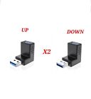 2 pcs USB 3.0 90/ 270 Degree Up/ Down Right  Angled Male to Female Adapter UK 