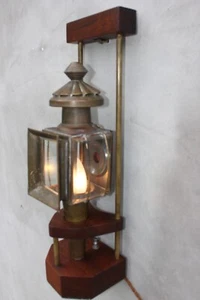 Vintage Carriage Lantern, Wired Table Lamp Wall Sconce Victorian - Picture 1 of 9