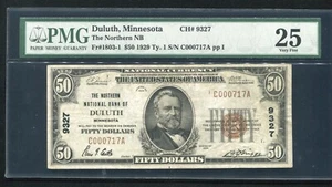 1929 $50 THE NORTHERN NB OF DULUTH, MN NATIONAL CURRENCY CH. #9327 PMG VF-25 - Picture 1 of 2