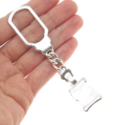 925 Sterling Silver Vintage Italy Key Diploma Fob Chain Ring Holder - Image 1 of 4