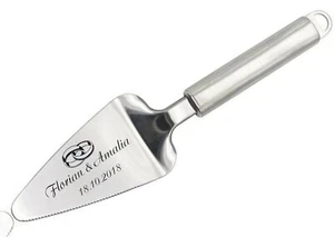 Tortenheber Cake Shovel + Gravur nach Wunsch Edelstahl für Torte, Hochzeit NEU - Picture 1 of 13