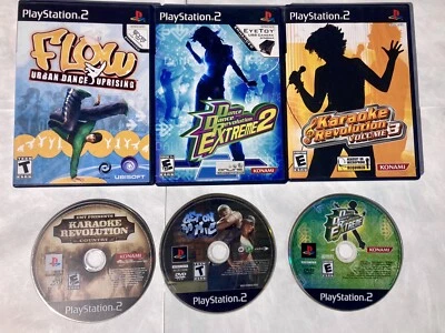 PS2 Dance and Karaoke Games Bundle (6) Total Flow Dance Extreme 1-2 Karaoke Rev - Image 1 of 4