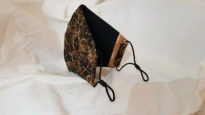 STEAMPUNK FACE MASK / COVERING - CLOCKS QUALITY Breathable Washable FM24 - Image 1 of 3