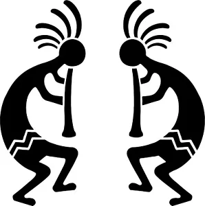 Kokopelli -Black vinyl decal, Flute Player, Tribal, Indian, Southwestern - Foto 1 di 2
