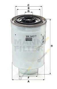 1 x MANN Fuel Filter WK 940/11 X for HOLDEN JACKAROO / MONTEREY (UBS) - image 1 of 1