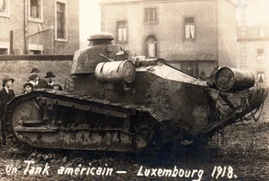 Primera Guerra Mundial Luxemburgo Ejército Tanque Americano Real Foto Postal RPPC - Imagen 1 de 3
