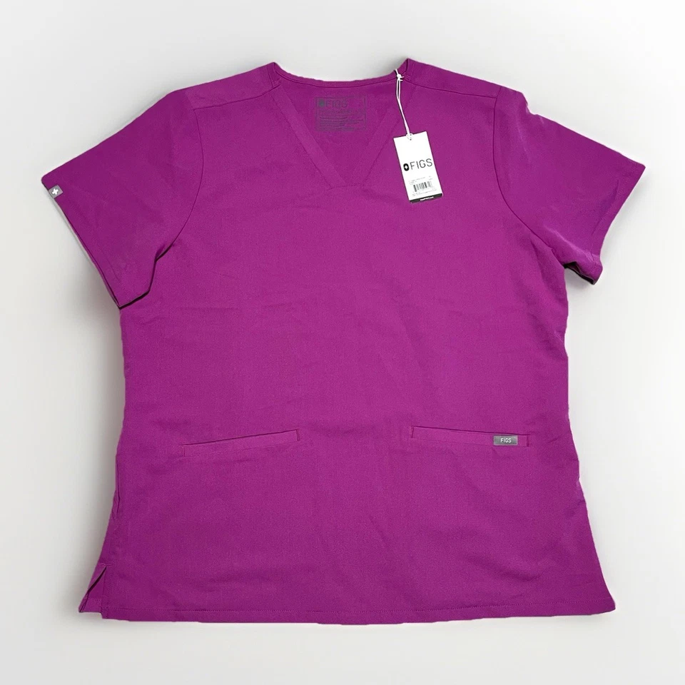 FIGS Casma Scrub Top Women’s Sz XL Pink Classic Fit 3 Pocket FW1100