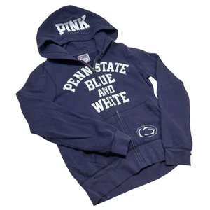 Victoria Secret Pink Collegiate Penn State Nittany Lion Zip Hoodie B&W Gr. L - Bild 1 von 10