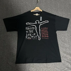 Vintage 90s Mens X-Large Faded Christian Jesus Killed In the Line of Duty - Bild 1 von 6