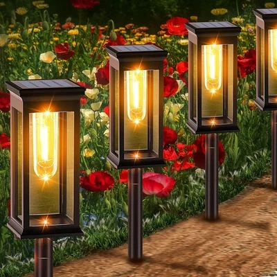 GENERIC SOLAR PATHWAY LIGHTS OUTDOOR, 6 PACK SOLAR LIGHTS OUTDOOR WATERPROOF WARM WHITE