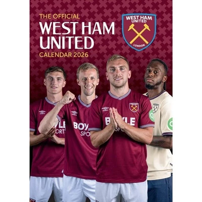 West Ham United FC 2026 A3 Wall Calendar Official