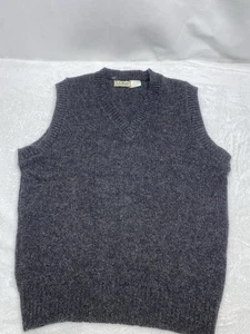 Vintage 90s LL Bean Wool Gray Sweater Vest Men’s Medium Free Port Maine - Picture 1 of 6