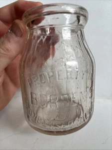 Borden's Condensed Milk Co Embossed Amethyst Half Pint Eagle Brand Logo - Picture 1 of 7