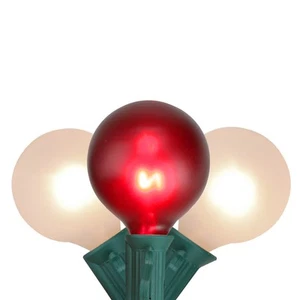 Northlight 10 Red and White G50 Globe Christmas Light Set - 9 ft Green Wire - Picture 1 of 3