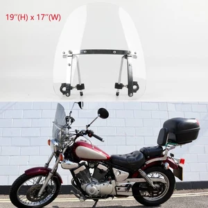 19"x17" Large Clear Windshield Windscreen For Yamaha Virago 250 535 750 1100 - Bild 1 von 8
