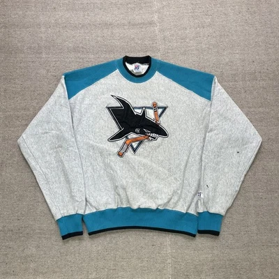 Винтажная мужская толстовка SAN JOSE SHARKS большой серый логотип 1990-х НХЛ США - Изображение 1 из 4