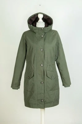 Barbour Tellin Polyester Women's Hooded Olive Jacket Parka Coat Size UK 10 US 6 - Image 1 of 4