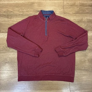 Herren XL Johnnie-O Sully 1/4 Zip Pullover Prep-Performance Lyocell Rot Preppy Golf - Bild 1 von 5