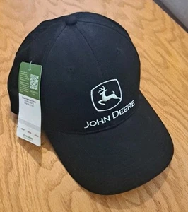 John Deere Hat Cap Black NEW - Picture 1 of 7